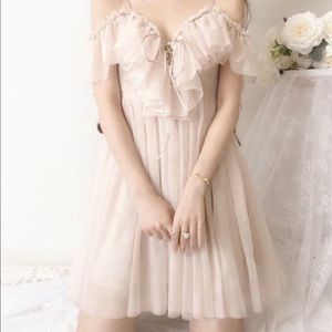 Ruffled off the shoulder strapped dress